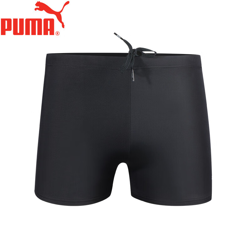 PUMA彪马泳裤男舒适平角速干不贴身温泉度假游泳裤 黑色  S(160/85)