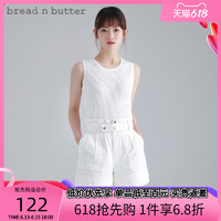 bread n butter欧美ins无袖针织背心全棉微弹内搭纯色打底上衣女 黑色 2/175L