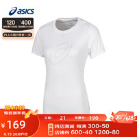 亚瑟士ASICS运动T恤女子透气跑步短袖舒适百搭上衣 2012C841-001 白色 S