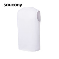 Saucony索康尼运动背心男23年夏季新款透气健身无袖上衣旗舰运动短袖 白色-1 M（170/92A）