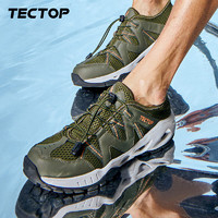 探拓（TECTOP）溯溪鞋 男户外旅行登山防撞耐磨大孔透气徒步鞋涉水鞋 男绿橙40