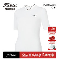 Titleist泰特利斯高尔夫服装女士短袖23夏季PLAY-CLASSIC女装V领速干T恤衫 白色 S