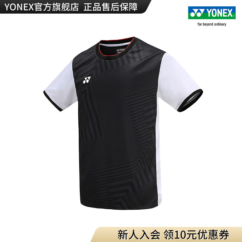 YONEX/尤尼克斯 10514CR/20711CR 2023SS大赛系列 男女款运动T恤yy 黑色（男款） L