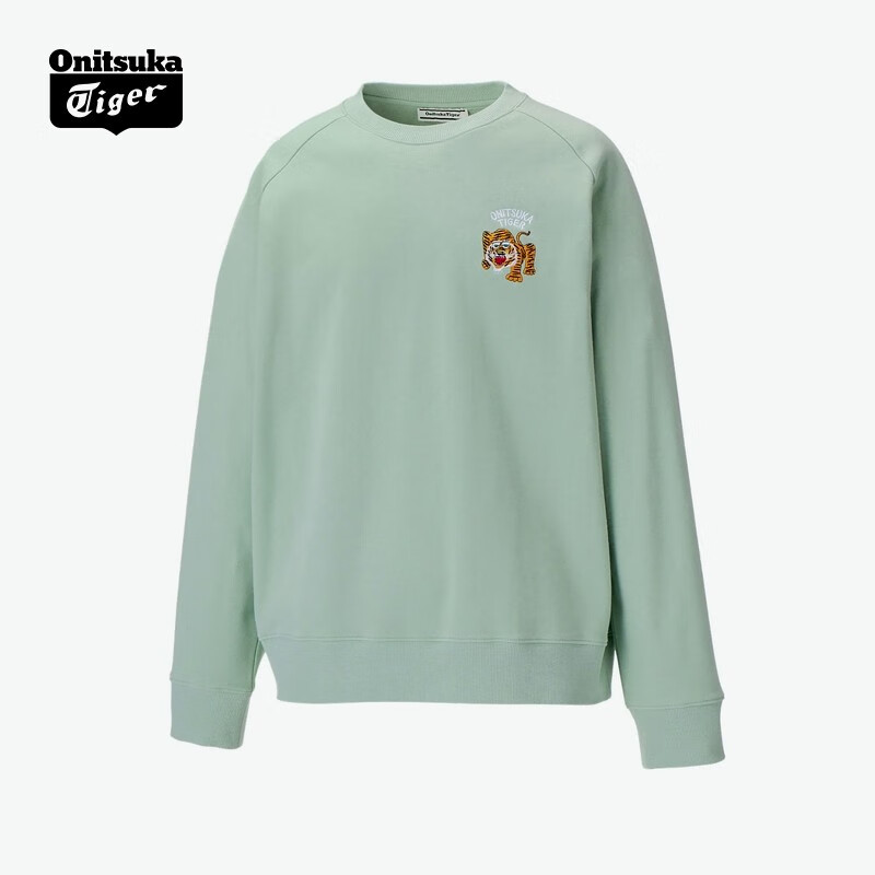 Onitsuka Tiger鬼塚虎男女同款时尚休闲卫衣 纯色套头卫衣 2183B183 浅绿色 XL