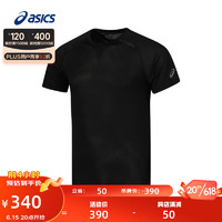 亚瑟士ASICS运动T恤男子ACTIBREEZE提花短袖透气吸湿舒适 2031D786-001 黑色 XL