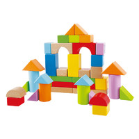 Hape 40粒積木拼裝兒童玩具益智1-3歲嬰兒寶寶生日禮物木制質