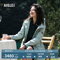 AIGLE艾高2023年春季新品女士GORE-TEX防风防雨透汽户外夹克冲锋衣外套 灰薄荷色 AR003 38(165/88A)
