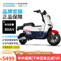 正步（ZB）联名深远新款T90电动车锂电池48V长跑王电动自行车代步送餐电瓶车 80AH-全顺电机-蓝