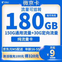 中国电信 暖风卡 2年19元月租（180G全国流量+支持5G） 激活送10元红包