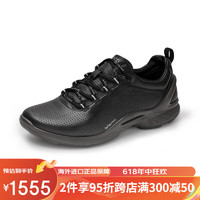 爱步ECCO 秋季运动女鞋系带跑步鞋健步鞋 健步活力健身系列837513 黑色01001 35