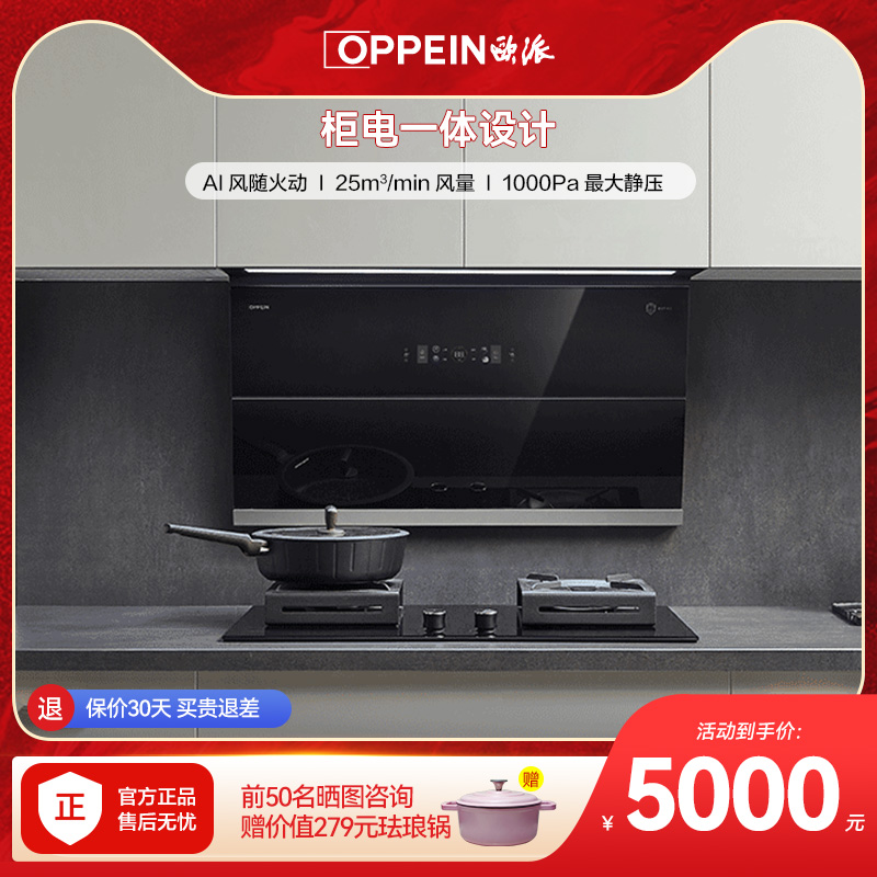 OPPEIN欧派E971XJ大吸力25m³抽油烟机家用超薄7字型侧吸免清洗总部