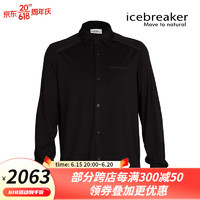 icebreaker美利奴羊毛 男 长袖外套衬衫0A56AZ 001 M