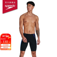 速比涛（Speedo）Eco环保系列抗氯修身及膝泳裤男 813444H037 黑色/蓝色（新）40