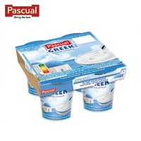 PASCUAL 帕斯卡 西班牙进口 原味 常温希腊酸奶4*125g杯装 营养风味发酵全脂酸奶