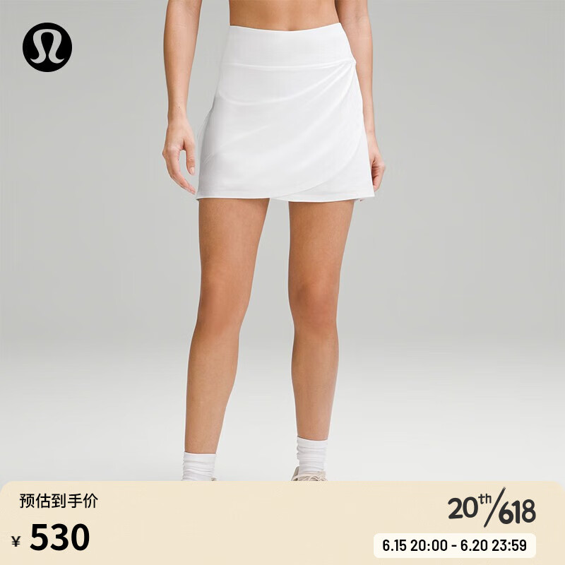 lululemon 丨Pleated 女士高腰带内衬网球裙 LW8AG8S 白色