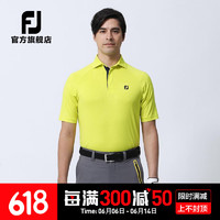 Footjoy高尔夫服装FJ男士舒适透气防紫外线抗菌春夏golf短袖Polo衫t恤 80482-硫磺 L