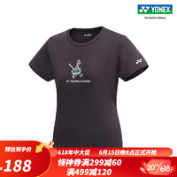 YONEX/尤尼克斯 215013BCR 2023SS 训练系列女款 羽毛球服 运动T恤yy 黑色 XO