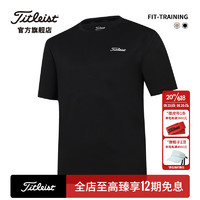 Titleist泰特利斯高尔夫服装男士短袖23夏季FIT-TRAINING男装舒适圆领T恤 黑色 L