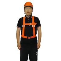 安索五点式安全带半身安全带双大钩电工高空作业保险带 橘色半身安全带