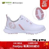 Footjoy FJ高尔夫球鞋女士Fuel Sport系列运动轻量 无钉鞋2023新款 92378 白/粉 5.0-34