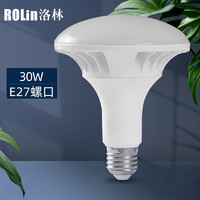 洛林（ROLin）LED灯泡大功率节能压铸铝飞碟灯E27螺口工厂仓库30W 6500K白光