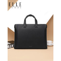 ELLE HOMME 男士商務公文包 輕奢頭層牛皮手提包 時尚電腦包EA388200510黑色