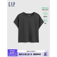 Gap女装夏季2023新款LOGO卫衣712710宽松上衣 碳灰色 170/96A(M)