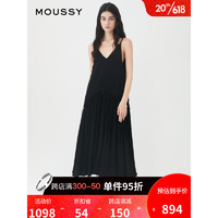 moussy 2023夏季新款南法度假风花纹设计吊带连衣裙010GSH30-1040 020黑色 00001/S