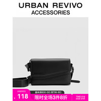 URBAN REVIVO2023夏季新款男士潮酷机能黑色盒子斜挎包UAMB32076 黑色