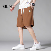 GLM森马集团品牌短裤男夏季薄款潮牌宽松运动篮球五分裤 焦糖色 M