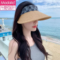 莫代尔（Madallo）遮阳帽女防晒帽夏季太阳帽空顶帽防紫外线沙滩户外骑行贝壳草帽