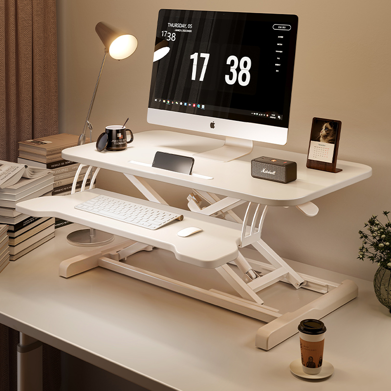 蔓斯菲尔 站立式办公桌可升降工作台电脑桌家用台式增高笔记本桌面折叠支架