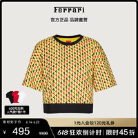 Ferrari 法拉利 女士跃马图案T恤满标印花纯棉短袖