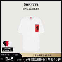 Ferrari 法拉利 男士跃马标志纯棉针织V领T恤上衣