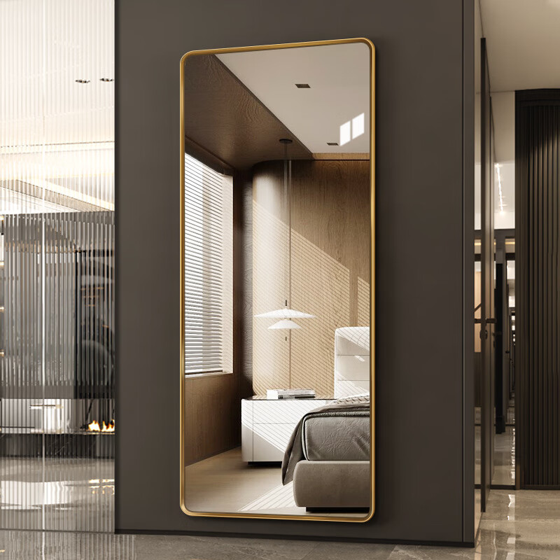 ANERYA 安尔雅 穿衣镜子贴墙直播家用壁挂全身镜梳妆试衣镜拉丝工艺圆角款