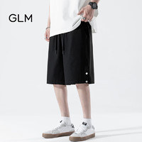 GLM森马集团品牌短裤男夏季薄款韩版潮流百搭运动五分裤 黑色 M
