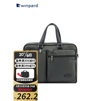 威豹（WINPARD）商务公文包男士大容量手提包电脑包多隔层休闲横款单肩斜挎包