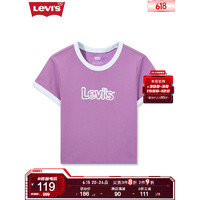 Levi's李维斯23新品女士时尚潮流LOGO印花街头风短袖A3523-0046 紫色 M