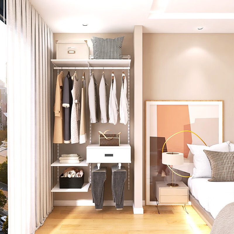 美达斯1.1米开放式衣帽间组合砌墙定制小户型简易衣帽架环保衣柜 1.1米衣柜丨衣帽架-5