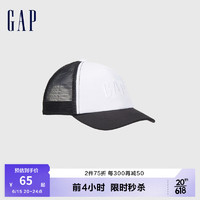 Gap 盖璞 男幼童夏季2023新款LOGO运动拼色棒球帽664882儿童装鸭舌帽 黑色 2-5岁 S/M