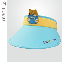 玖慕（JIUMU）遮阳帽空顶帽儿童款夏季户外防紫外线太阳帽防晒帽子男女孩ERM005 猫咪