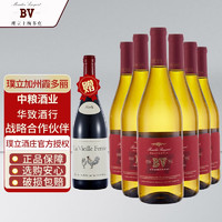 璞立酒庄 BV红酒 美国原瓶原装进口葡萄酒 加州霞多丽干白 6支整箱装