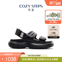 COZY STEPS可至男女款23春夏新品轻氧系列回弹氧气魔术贴厚底凉鞋 (女)曜石黑 36