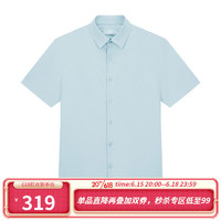 ZIOZIA短袖衬衫男夏季商务休闲都市时尚上装DWDC5X02 浅蓝 100/L/175