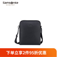 新秀丽（Samsonite）斜挎包男士商务手提包单肩包 简约休闲男款邮差包男包TK3 黑色