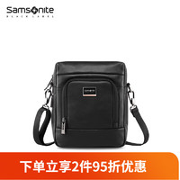 新秀丽（Samsonite）总裁包ENCODE男士斜挎包 高端商务男款牛皮革单肩包男包HO0 黑色