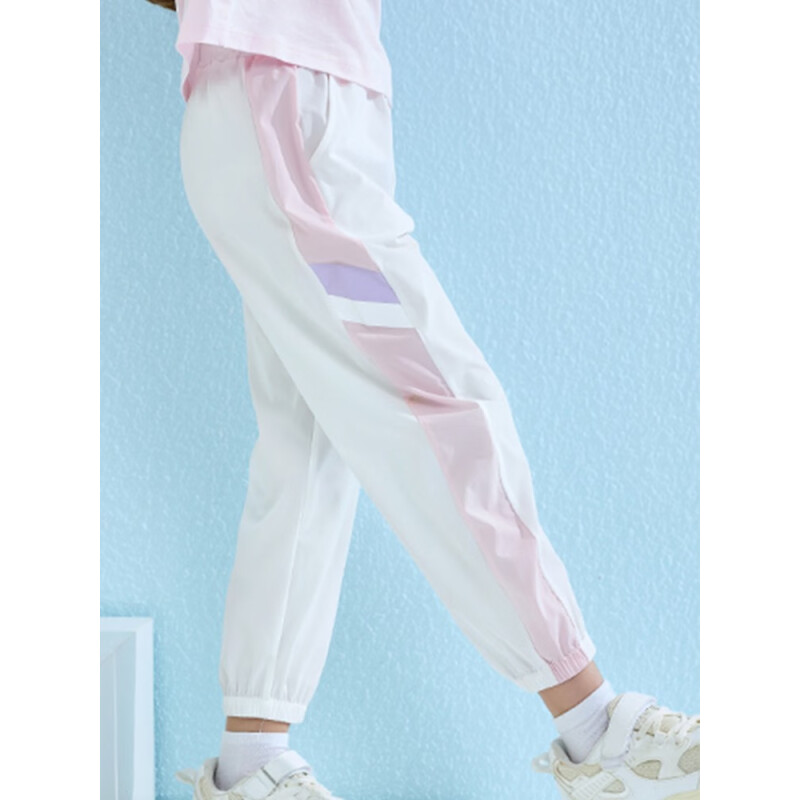 英博伦（YINGBOLUN）儿童轻薄速干防蚊裤女童透气裤子夏季薄款休闲女孩运动裤体育课 25399白色 160身高148-165cm体重38-45kg