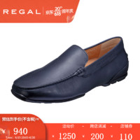 REGAL丽格日本直邮柬埔寨制休闲套脚男士皮鞋舒适一脚蹬轻便男鞋55BLAF NAVY 37
