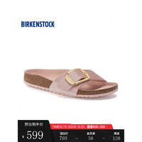 BIRKENSTOCK单扣凉拖女款德国软木拖鞋madrid系列 粉色窄版1023564 38