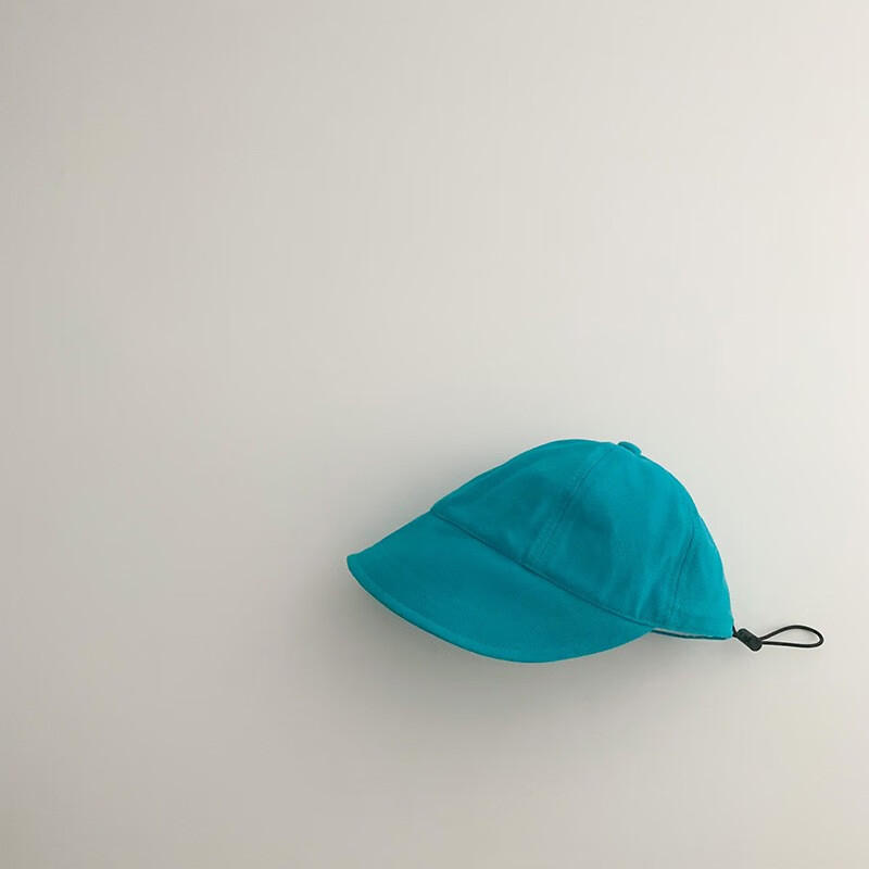 璞韵（PUYUN）儿童帽子春秋宝宝婴儿防晒帽男童女童夏季薄款遮阳帽鸭舌帽渔夫帽 5#湖蓝色防晒帽 约1岁-6岁头围46-50CM可调节